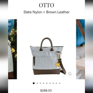 R. Riveter  American Handmade Blue and Brown Canvas Tote Bag With Pouch NWOT